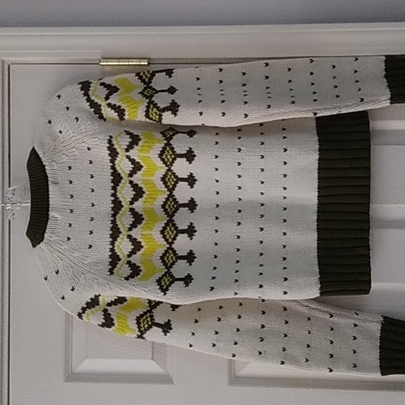 VINTAGE 70's Snowflake Fair Isle Chunky Knit Sweater - Picture 5 of 8